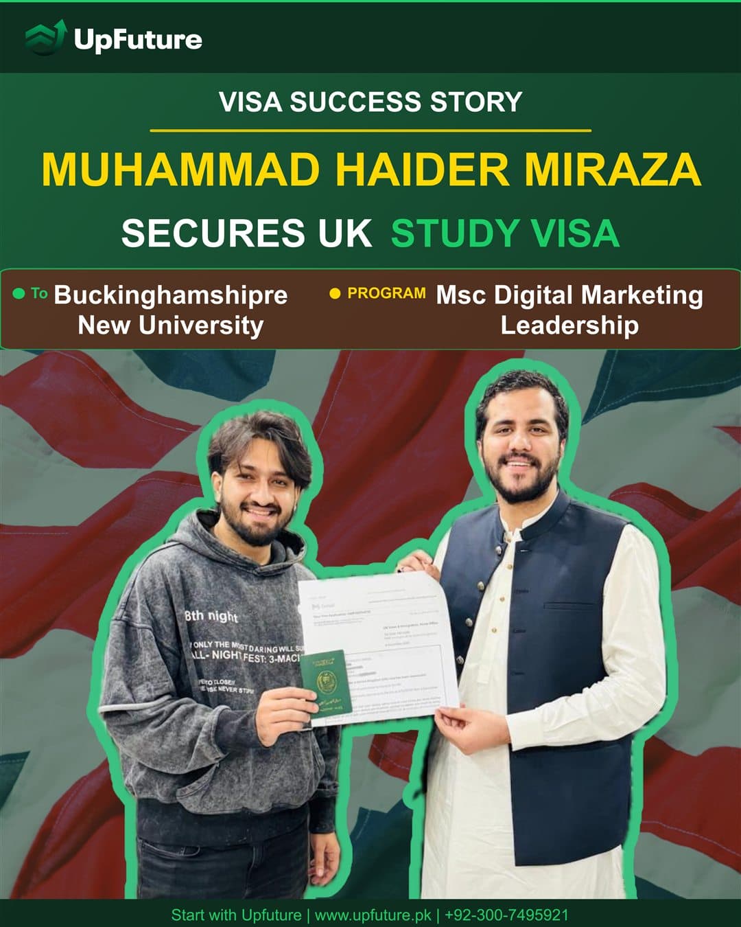 Muhammad Haider Miraza visa success story